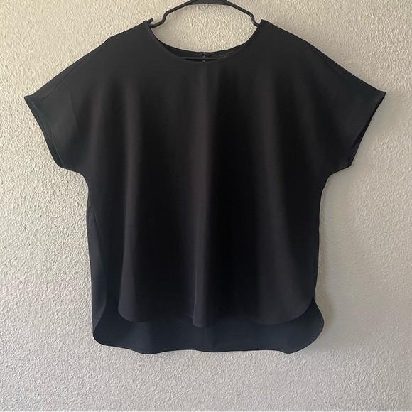 Mercer+Mettle Stretch Crepe Blouse Tunic Shirt Women’s XL Deep Black Lightweight - Picture 2 of 12